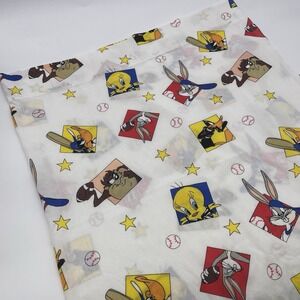 VTG  Bugs Taz Looney Tunes Warner Bros.1993 SPORTS  FABRIC Curtain 44 " X 56"